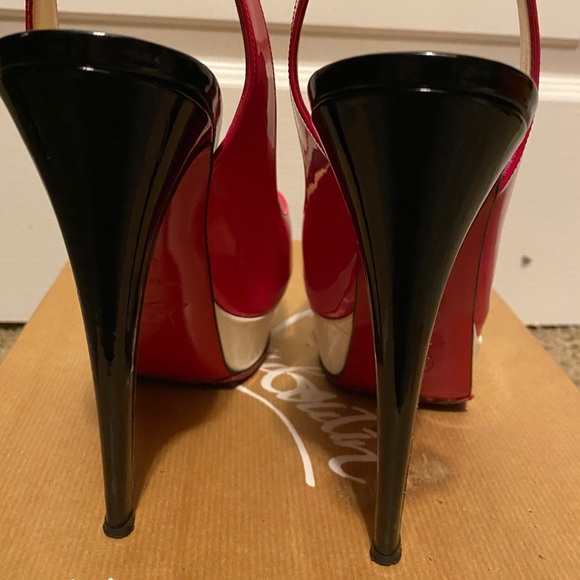 Christian Louboutin Lady Peep Toe Slingback Pumps - Picture 4 of 4